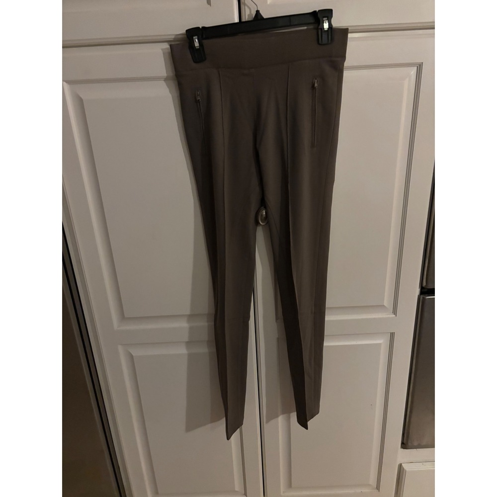 Peserico Womens Taupe Brown Pintuck Seam Slim Leg Stretch Zip‎ Pocket Pants S
